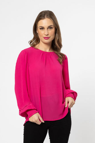 Winsome Blouse -Hot Pink