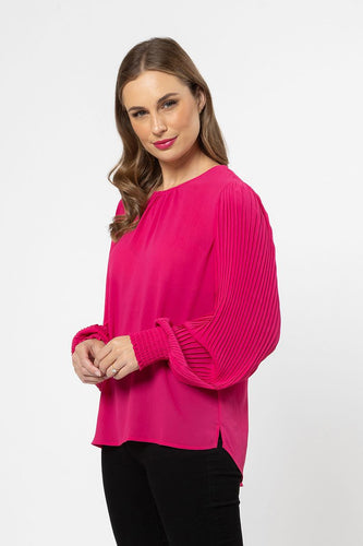 Winsome Blouse -Hot Pink