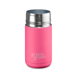 Frank Green 12oz Stainless Steel Ceramic Reusable Cup w Push Button Lid -Neon Pink