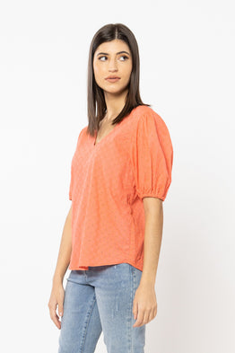 Worthy Top -Coral Broderie