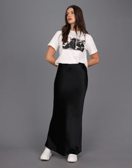 Liquid Bias Maxi Skirt - Black