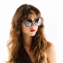 Emma Hexagonal Sunglasses - Black