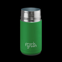 Frank Green 12oz Stainless Steel Ceramic Reusable Cup w Push Button Lid -Evergreen