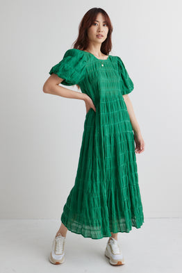 Graceful Palm Maxi Dress - Palm Green