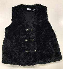 Vintage Fur Vest - Black