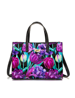 Tulip Patent Leather Grip Handle Bag