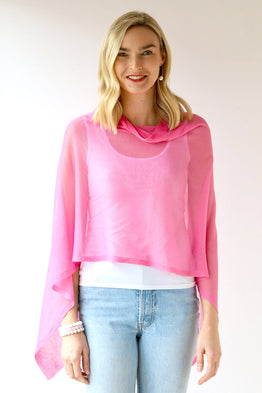 Lightweight Poncho - Lolly Pink