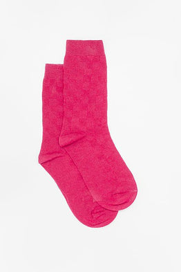 Basketweave Sock -Pink