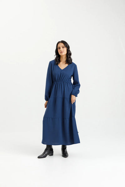 Flora Dress - Indigo Blue