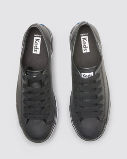Triple Up Leather Bumper Foxing Sneaker - Black