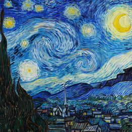 Van Gogh Starry Night Circle Drop Earrings
