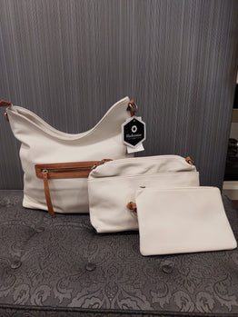 Blair 3 Piece Handbag Set - White