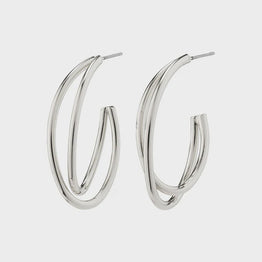 Angelica Hoop Earrings - Silver Plated