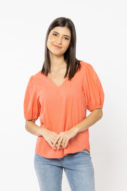 Worthy Top -Coral Broderie