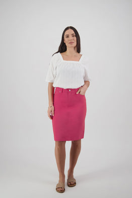 Plain Lightweight Skirt -Cerise