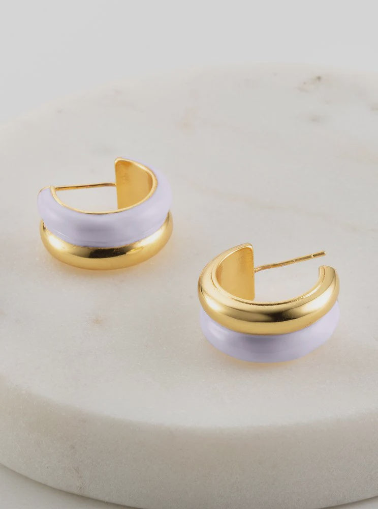 Vic Lilac Hoop Earring -Gold