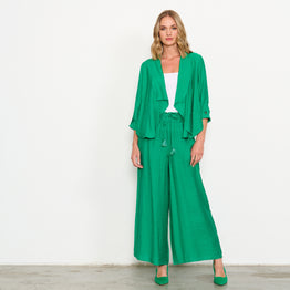 Waterfall Front Jacket w Back Feature - Green
