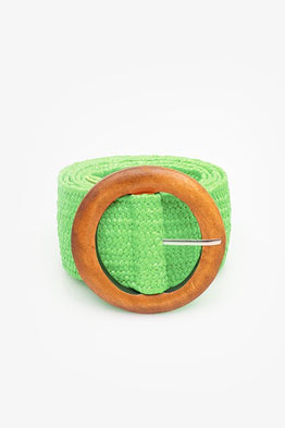 Rattan Stretch Belt - Green
