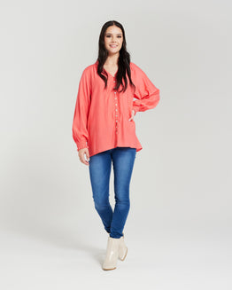 Cassidy Top - Coral Red