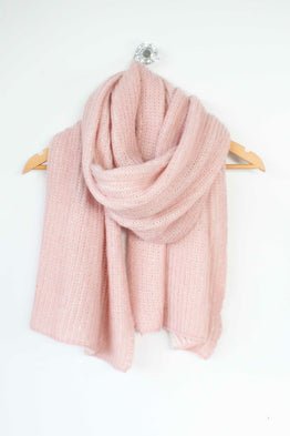 Warm Soft Ribbed Scarf -Soft Pink