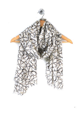 Multi Oval Scarf with Gold Foil - Taupe