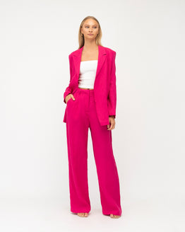 Linen Co-Ord Pants - Hot Pink