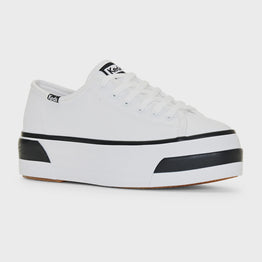 Triple Up Leather Bumper Sneaker -White